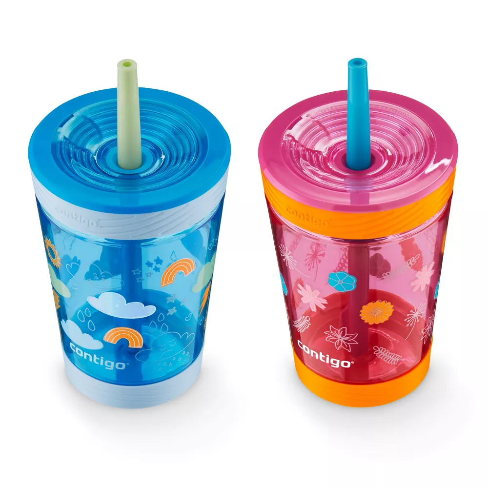 Kids Spill-Proof Tumbler with Straw, 14oz - Image 2